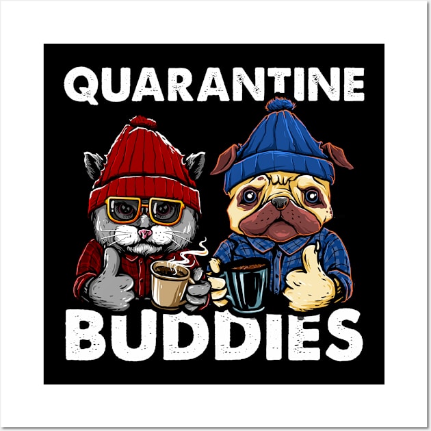 Quarantine Buddies Cat and Dog Wall Art by AllWellia